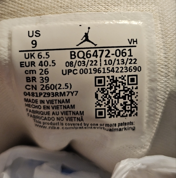 Nike Air Jordan 1 Mid Retro Black White Gym Red Sneakers Women's Size 9 - Picture 6 of 7